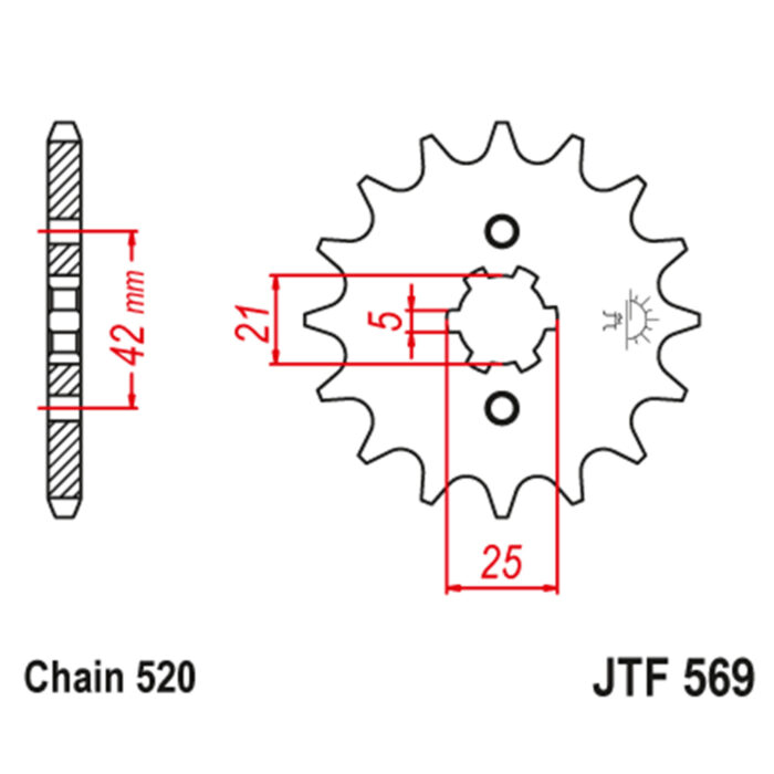 Lančanik prednji JT  JTF569-14-50-32016 (520)14 zuba