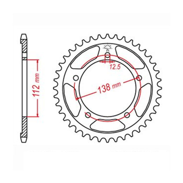 Lančanik zadnji JT JTR1316-45 (520) 45 zuba