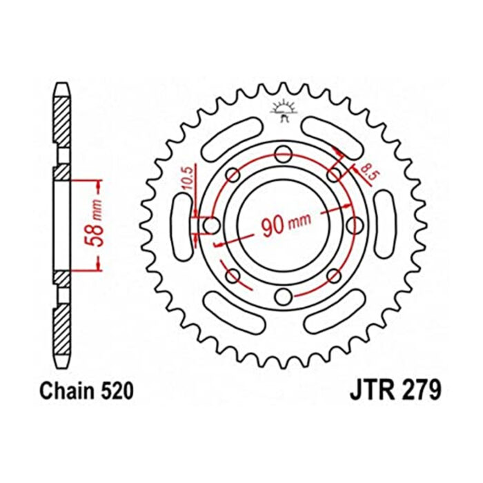 Lančanik zadnji JT JTR279-40 (520) 40 zuba