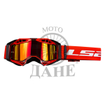 Moto Cross naočare LS2 AURA PRO crvene sa iridium vizirom