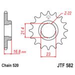 Lančanik prednji JT JTF582-16RB (520)16 zuba