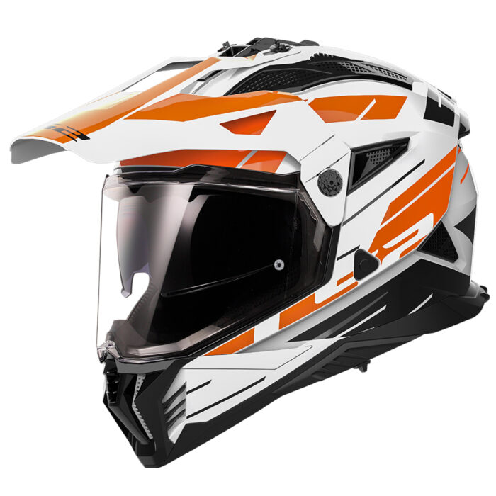 Kaciga LS2 Enduro MX702 PIONEER II NAMIB belo narandžasta