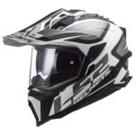 Kaciga LS2 Enduro MX701 EXPLORER ALTER mat crno bela sa naočarima