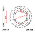 Lančanik zadnji JT JTR735-45 (520) 45 zuba