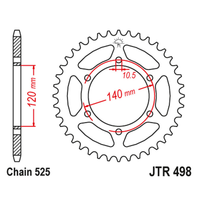 Lančanik zadnji JT JTR498-39 (525)39 zuba