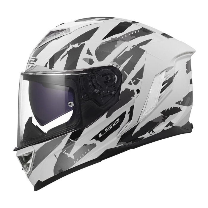 Kaciga LS2 Full Face FF818 STORM III KAOS belo siva