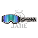 Moto Cross naočare LS2 CHARGER PRO bele sa iridijum zelenim vizirom