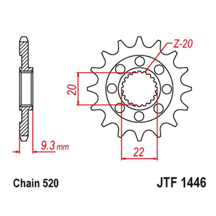 Lančanik prednji JT  JTF1446-13SC (520)13 zuba