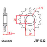 Lančanik prednji JT JTF1332-16 (525) 16 zuba