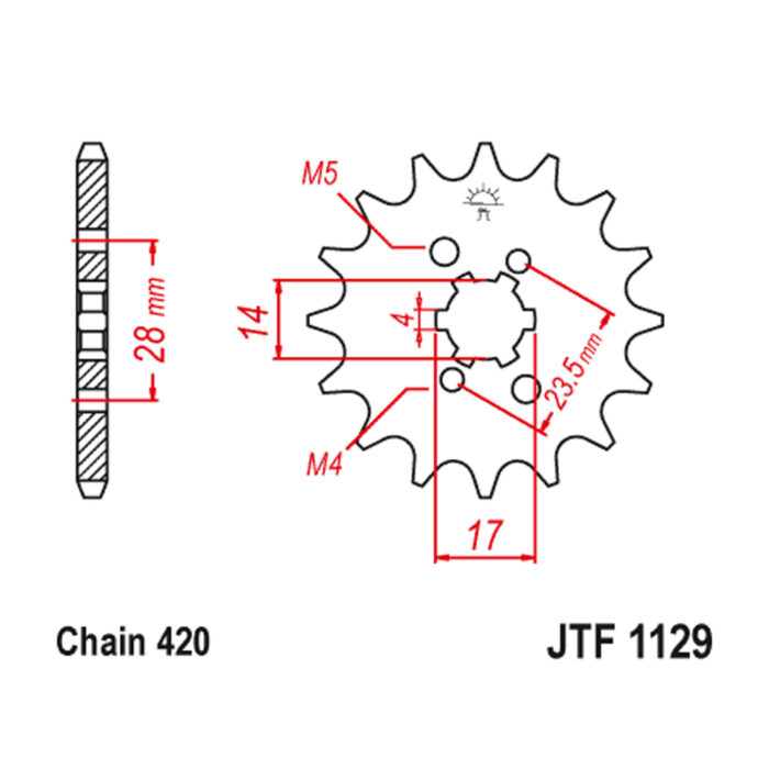 Lančanik prednji JT JTF1129-13 (420)13 zuba – zamena za JTF1128