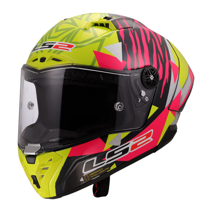 Kaciga LS2 Full Face FF805 THUNDER CARBON GP AERO REPLICA ALDEGUER žuto roza