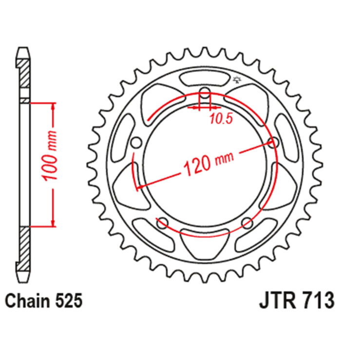 Lančanik zadnji JT JTR713-42 ( 525 ) 42 zuba