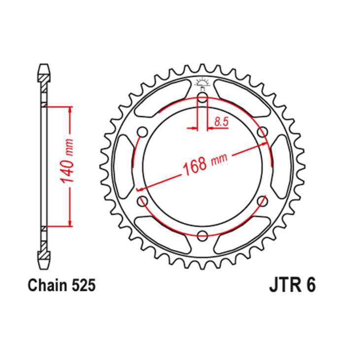 Lančanik zadnji JT JTR6-42 (525) 42 zuba