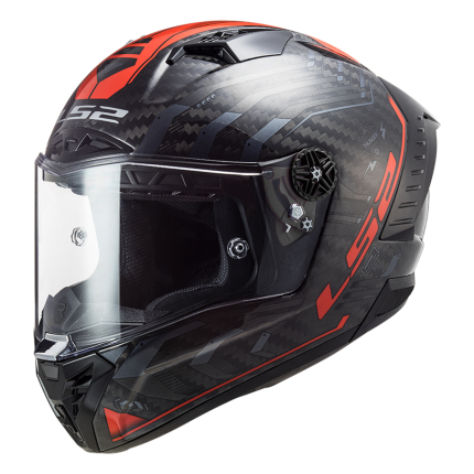 Kaciga LS2 Full Face FF805 THUNDER CARBON SPUTNIK sivo crvena