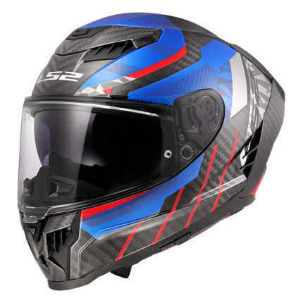 Kaciga LS2 Full Face FF807 DRAGON CARBON TRAX plavo crvena