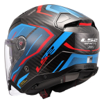 Kaciga LS2 Jet OF603 INFINITY II CARBON URUS plavo crvena
