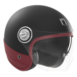 Kaciga NOX HERITAGE PREMIUM crna sa crvenom kožom