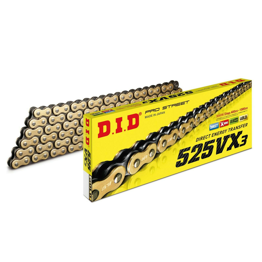 ee6165e9-440c-4f78-881a-b4bdc65c8d06 Lanac DID 525VX3-GB 124 linkova zlatno-crni Pro-street X-Ring
