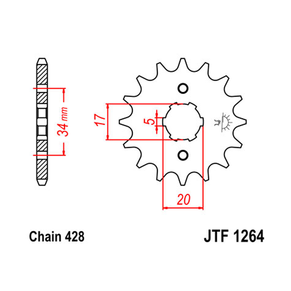 2efde6aa-2d10-4e3a-a927-83d662677f16 Lančanik prednji JT 16 zuba JTF1264-16-50-15027 (428)