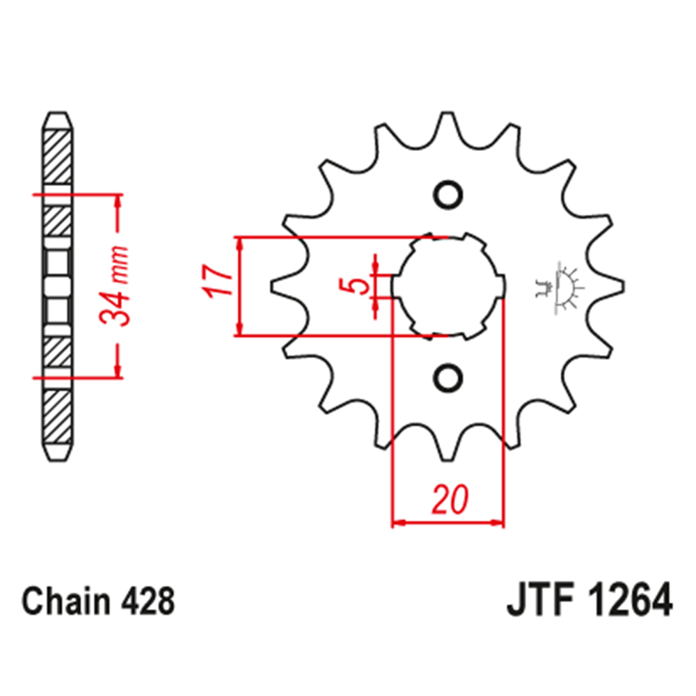 7e9cd150-be6a-4a9a-a0ae-1d758fa916d9 Lančanik prednji JT JTF1264-14-50-15027 (428) 14 zuba