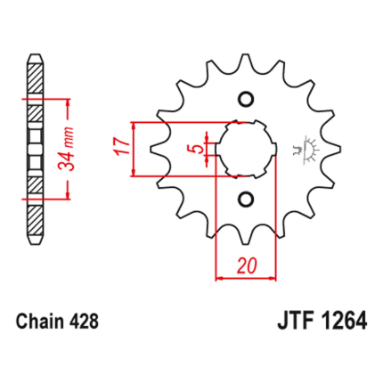Lančanik prednji JT  JTF1264-15-50-15027 (428)15 zuba