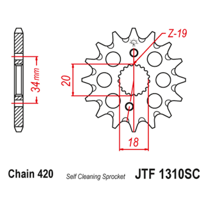 Lančanik prednji JT JTF1310-14SC (420) 14 zuba