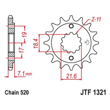 Lančanik prednji JT JTF1321-13 (520)13 zuba