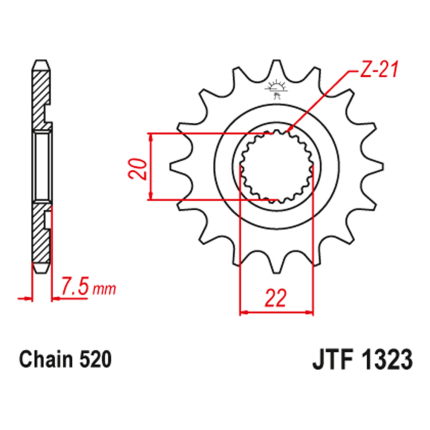 Lančanik prednji JT JTF1323-12 12 zuba