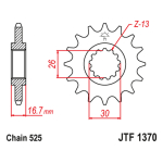 Lančanik prednji JT  JTF1370-15 (525)15 zuba