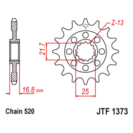 Lančanik prednji JT JTF1373-16 (520)16 zuba
