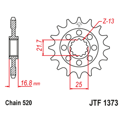 Lančanik prednji JT JTF1373-17 (520)17 zuba