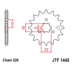 Lančanik prednji JT JTF1445-13SC (520) 13 zuba