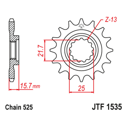 Lančanik prednji JT  JTF1535-15-50-29024 (525)15 zuba