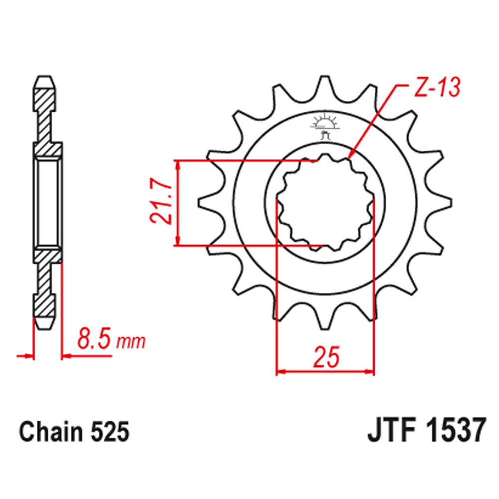 48bd1c78-082a-4819-abce-f2be22a0f152 Lančanik prednji JT JTF1537-16-50-29029 (525)16 zuba