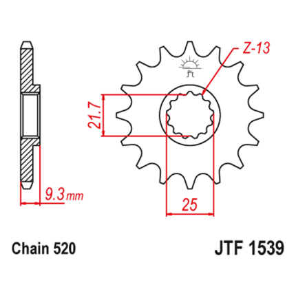 Lančanik prednji JT  JTF1539-14 (520)14 zuba