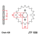 Lančanik prednji JT  JTF1550-14-50-15044 (428)14 zuba