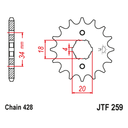 Lančanik prednji JT JTF259-14-50-15001 (428)14 zuba