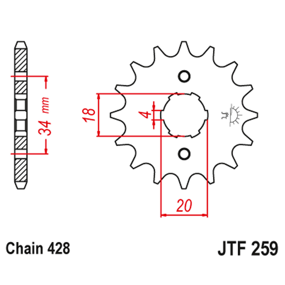 ef678180-a7ae-4489-b5c1-9a52753bffe4 Lančanik prednji JT JTF259-16 (428)16 zuba KEEWAY SPEED