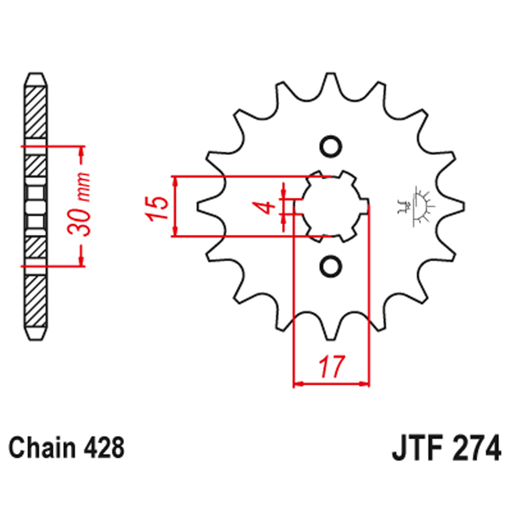 cce9e03d-6fbf-4881-8cb7-1d638e9ca3d8 Lančanik prednji JT JTF274-14 (428)14 zuba