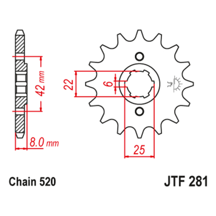 Lančanik prednji JT  JTF281-14 14 zuba