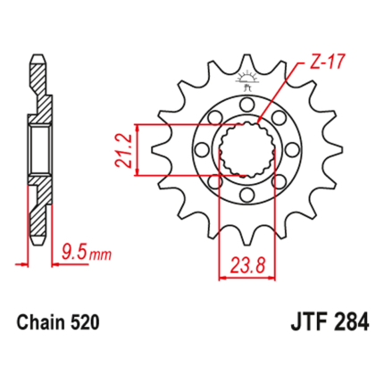 Lančanik prednji JT JTF284-14SC (520)14 zuba