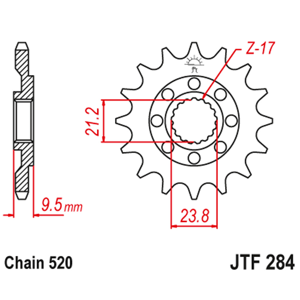 0630177d-a6b5-4f62-8c70-a545f6db3244 Lančanik prednji JT JTF284-14SC (520)14 zuba