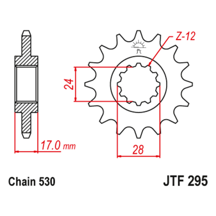 Lančanik prednji JT JTF295-15-50-35018 (50)15 zuba