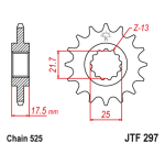 Lančanik prednji JT JTF297-15 (525)15 zuba