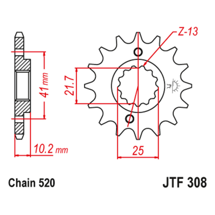 Lančanik prednji JT  JTF308-15RB (520)15 zuba