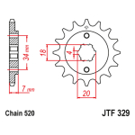 Lančanik prednji JT JTF329-13  (520) 13 zuba