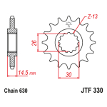 Lančanik prednji JT  JTF330-15 (630)15 zuba