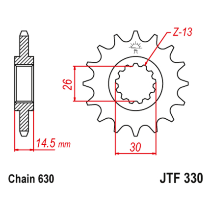 Lančanik prednji JT JTF330-15 (630)15 zuba