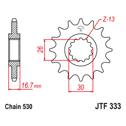 Lančanik prednji JT JTF333-15-50-35023 (50) 15 zuba