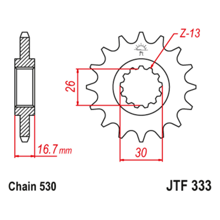 Lančanik prednji JT JTF333-16RB (50)16 zuba
